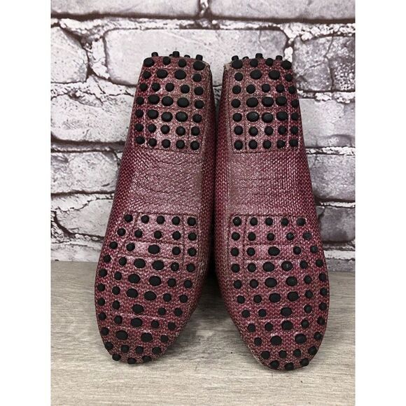 TODS Pink Metallic Leather Moccasins Driver Loafers Flats Women Sz 35.5EU/5M US - Picture 16 of 16